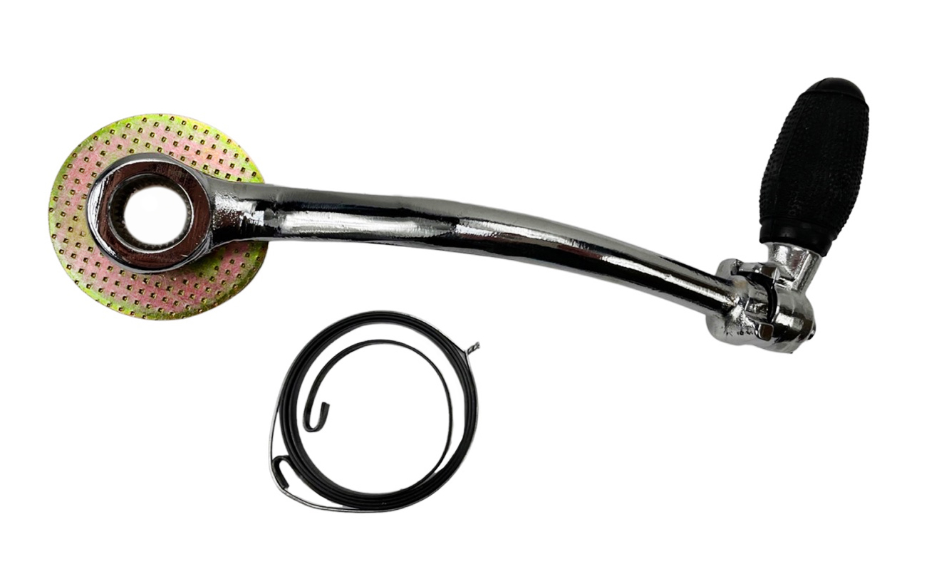 BROMFIETS KS50/GTS 517 529 530 283 Kickstart set chroom compleet MOTORDELEN Kickstartpedaal set met Kickstarterplaat en veer 283-05.155 (made in EU)