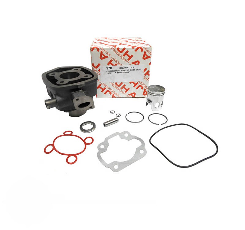 Gietijzeren cilinderset 40mm 50cc Minarelli horizontaal watergekoeld met zuiger