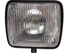 Vierkante zwarte koplamp compleet met fitting voor Kreidler bromfiets