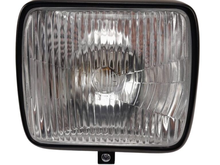 Vierkante zwarte koplamp compleet met fitting voor Kreidler bromfiets