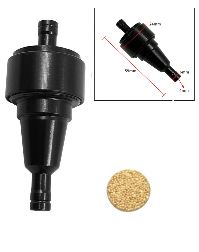 Universeel Benzinefilter 6mm Zwart Cnc Universeel