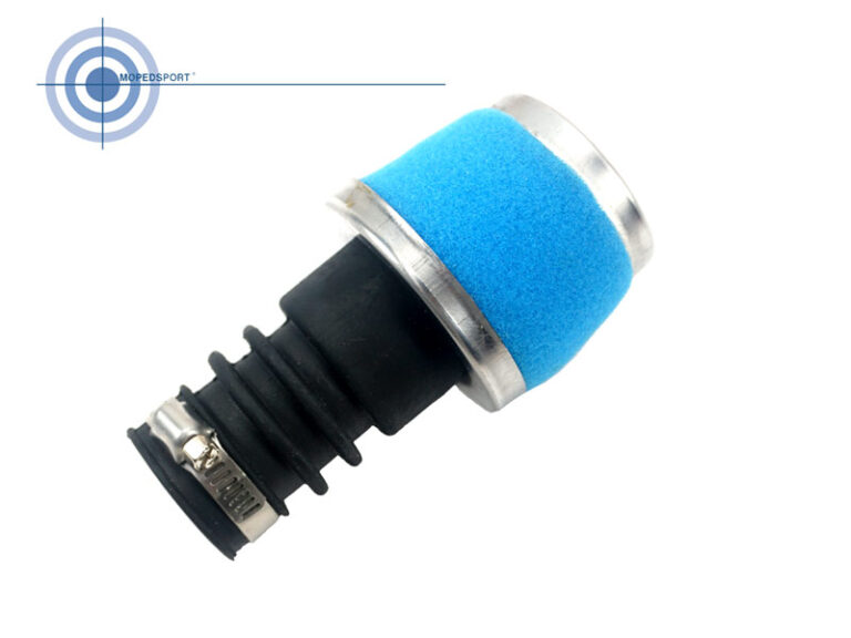 Blauwe powerfilter 25mm aansluiting voor Puch Maxi tuning-carburateur