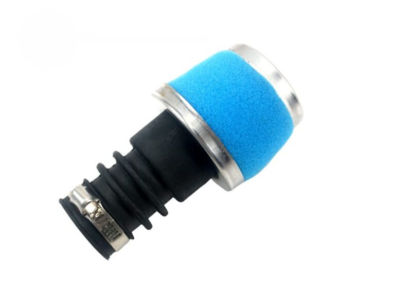 Blauwe powerfilter 25mm aansluiting voor Puch Maxi tuning-carburateur