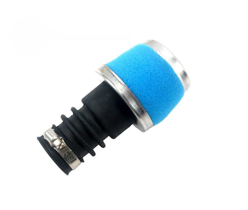 Blauwe powerfilter 25mm aansluiting voor Puch Maxi tuning-carburateur