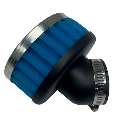 Blauwe powerfilter 35mm 45 graden schuin voor Puch Kreidler Tomos brommer