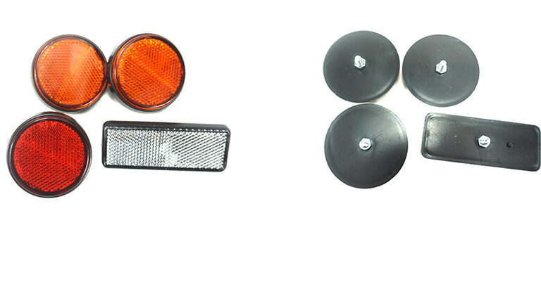 Reflectorset 4-delig oranje rood wit voor Yamaha FS1 en DT50MX