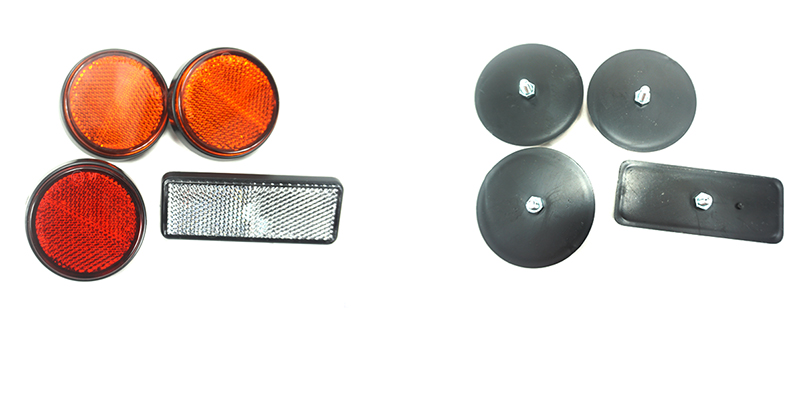 Reflectorset 4-delig oranje rood wit voor Yamaha FS1 en DT50MX