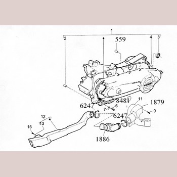 Piaggio Aansluiting Luchtinlaat Carterdeksel Zip 4takt 969802