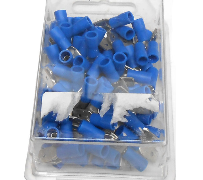 Blauwe kabelschoenen 1 tot 2,5mm² set van 100 voor 12V elektra