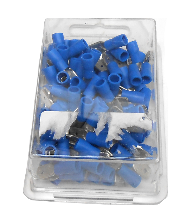 Blauwe kabelschoenen 1 tot 2,5mm² set van 100 voor 12V elektra