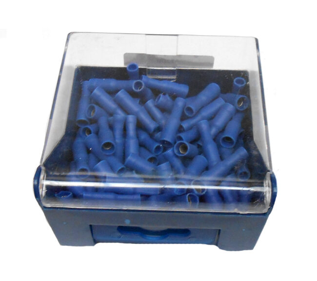 Blauwe vrouwelijke vlakstekerhulzen 6,3 mm voor draad 1,5-2,5 mm²