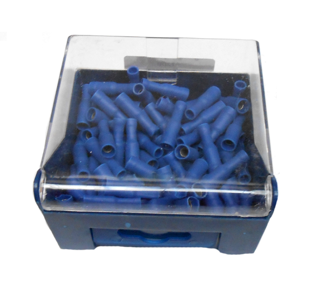 Blauwe vrouwelijke vlakstekerhulzen 6,3 mm voor draad 1,5-2,5 mm²