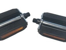 Conjunto de pedais pretos M14x1,25 com refletores para ciclomotor Solex Tomos Peugeot.