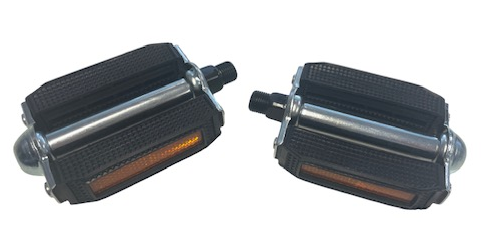 Komplet pedałów czarny M14x1,25 z odblaskami do motoroweru Solex Tomos Peugeot