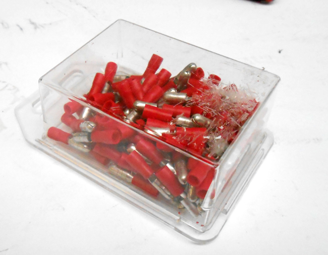 Rode geïsoleerde pin kabelschoenen 1-2.5mm² 12V verpakking 100 stuks