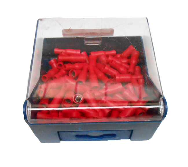Rode geïsoleerde vrouwelijke kabelschoen 6.3mm vlaksteekverbinder set van 100