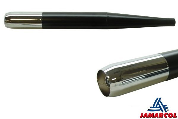 Aftermarket uitlaat 32mm 6.3 PK zwart chroom voor Kreidler Florett brommer