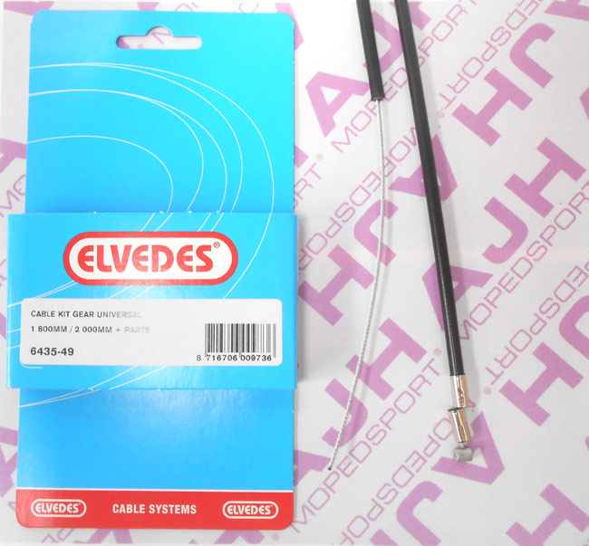 Universal Scooter Bromfiets Kabel Versnelling Cpl. 180cm/225cm Elvedes