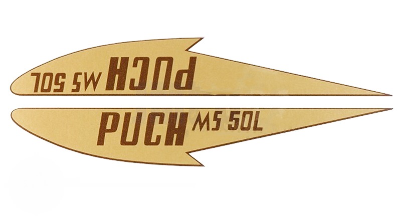 Puch tanktransfer set Puch goud MS50L tank transfer sticker