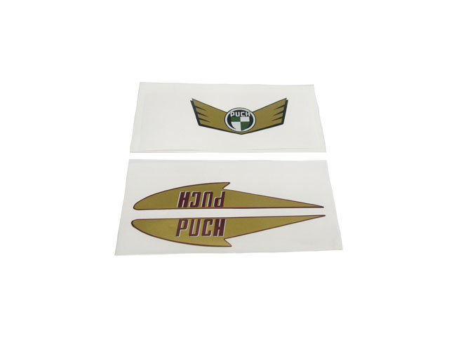 Puch stickerset embleem in klassiek 1961-design voor brommer