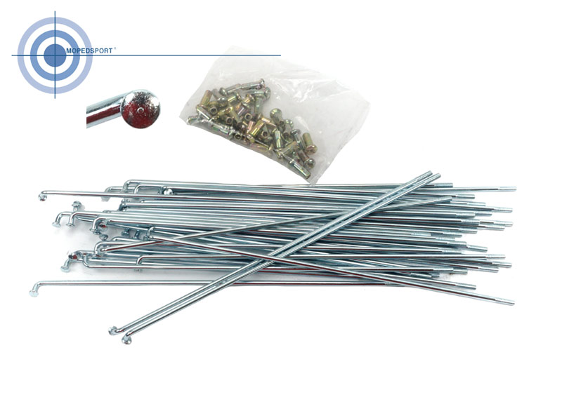 Chroom spakenset 205mm 36 stuks met nippels voor Zundapp CS GTS 19 inch wiel