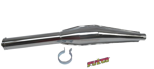 Fuego uitlaatdemper 32mm chroom voor Kreidler en Sachs schakelbrommer