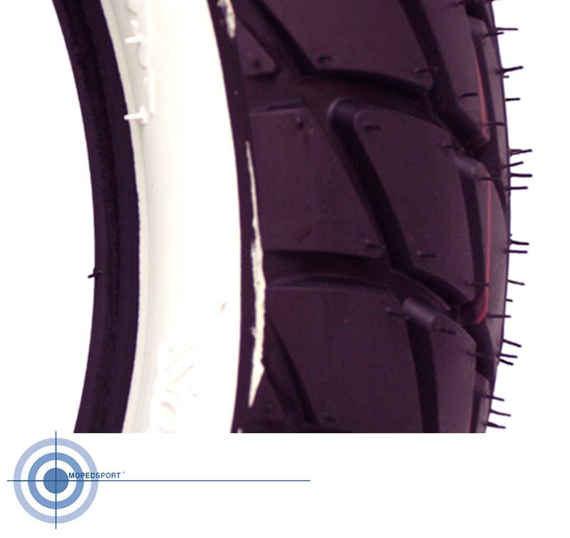VESPA LX Buitenband Voor 110/70 11" witte band SAVA