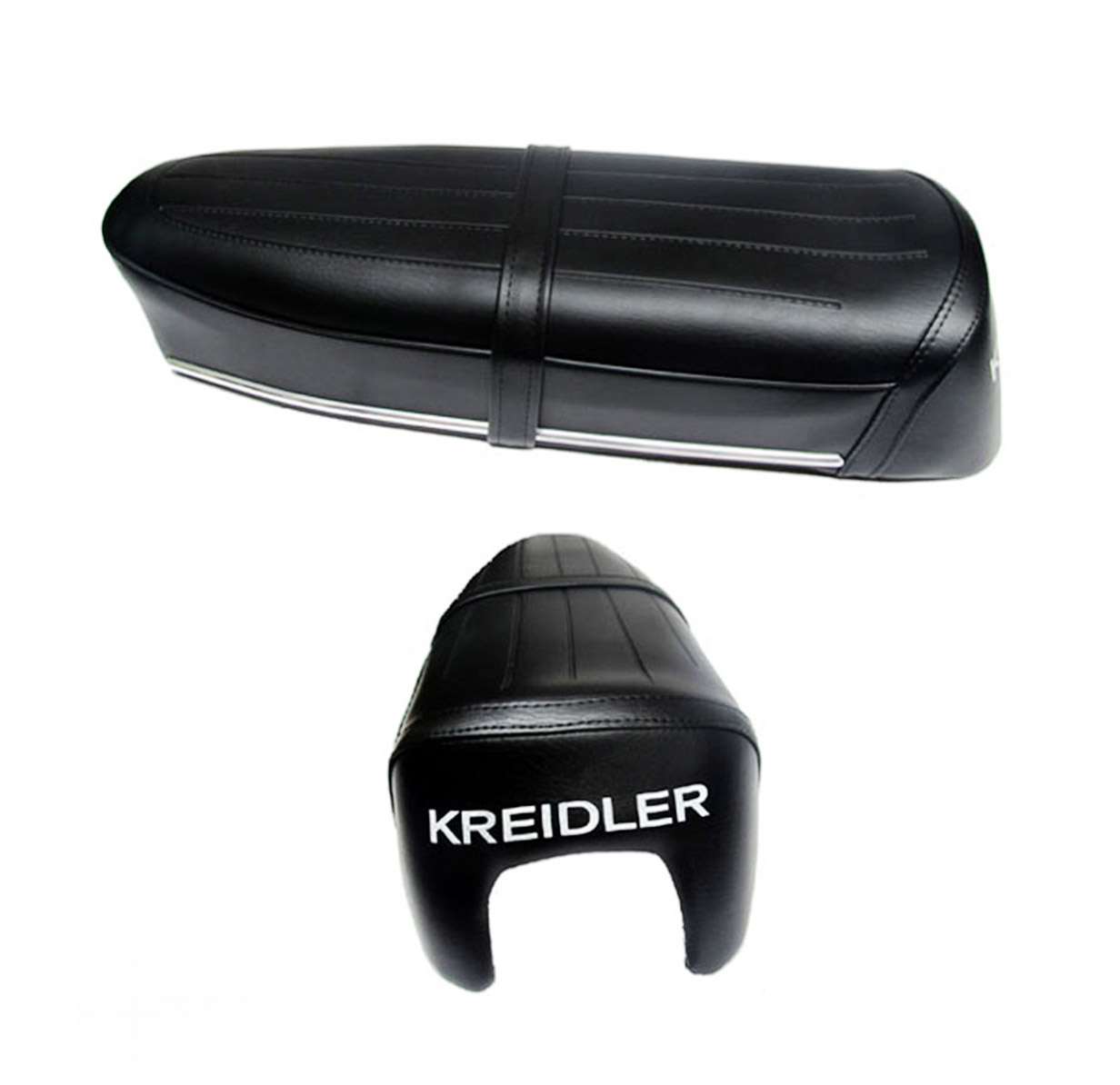Kreidler buddyseat zwart lengtestreep open uitvoering OEM 27.94.95