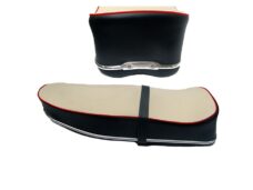 Kreidler buddyseat creme grijs met rode bies 27.15.99 voor 3-versnellingen