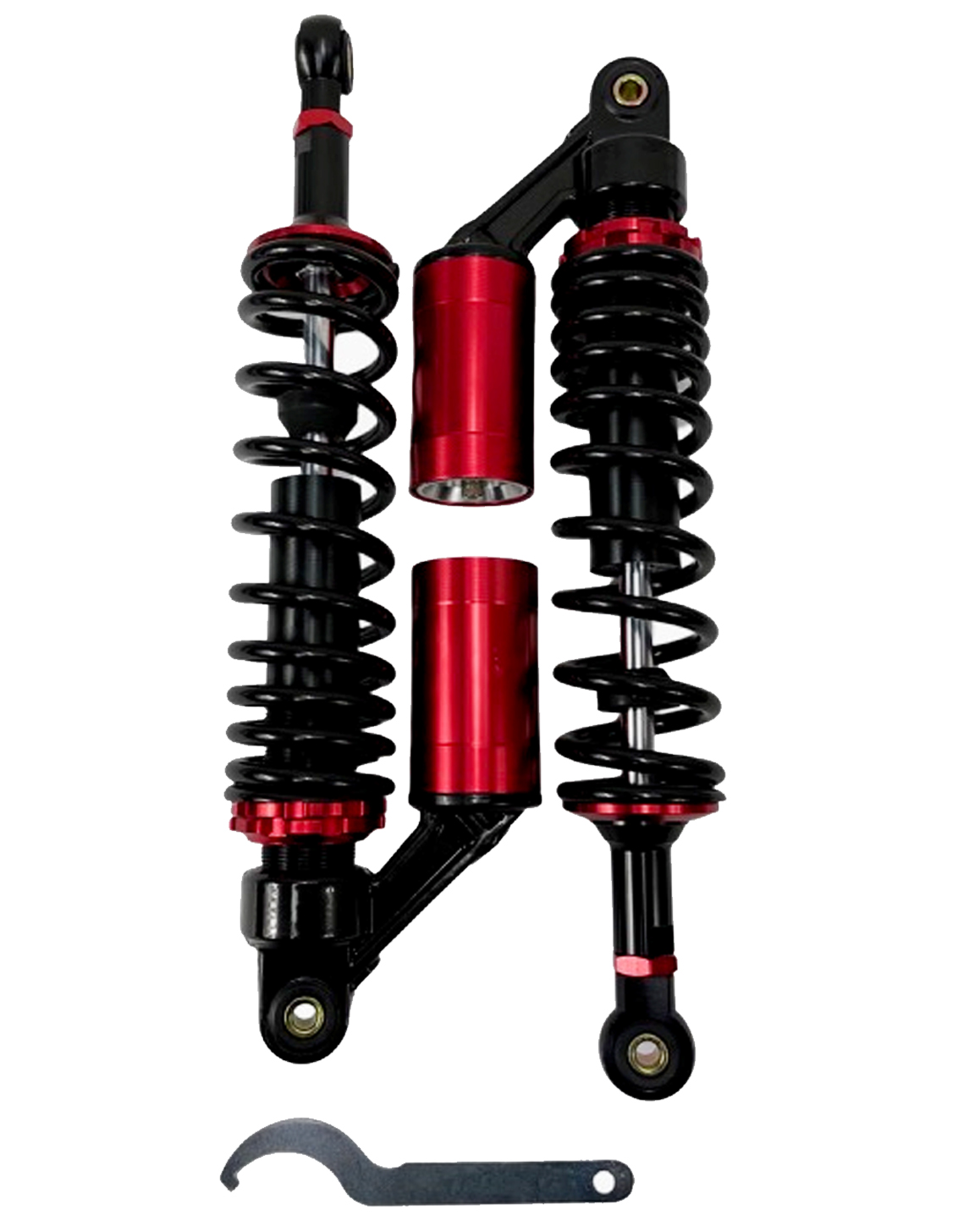 Universeel Simson Schokbrekers / Schokbreker Per Set Achter 360mm Zwart / Rood M8 Pneumatisch Verstelbaar