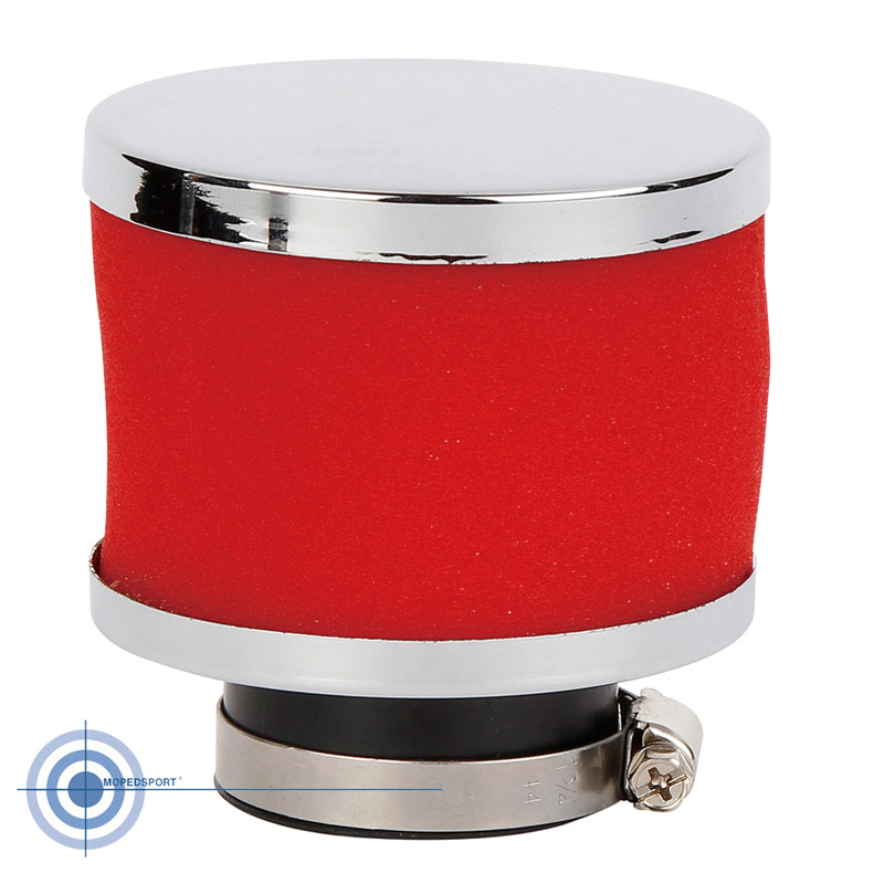 Rode universele powerfilter 28mm voor brommer en scooter carburateur