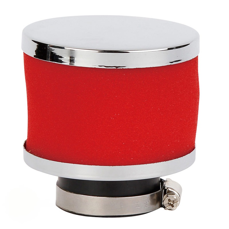 Rode universele powerfilter 28mm voor brommer en scooter carburateur