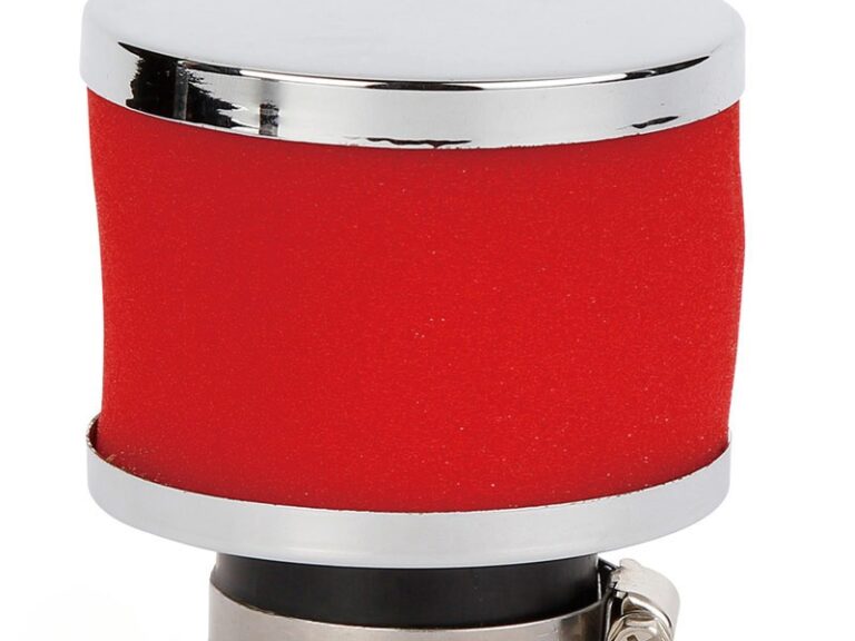 Rode powerfilter 39mm recht schuimelement voor Puch brommer carburateur