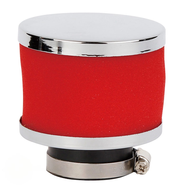 Rode powerfilter 39mm recht schuimelement voor Puch brommer carburateur