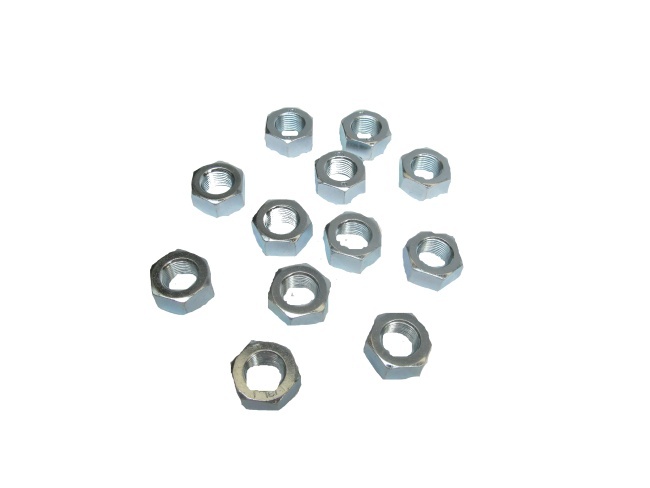 Aandrijfmoer M12x1 SW19 rechtse draad set 12 stuks Puch Maxi Kreidler