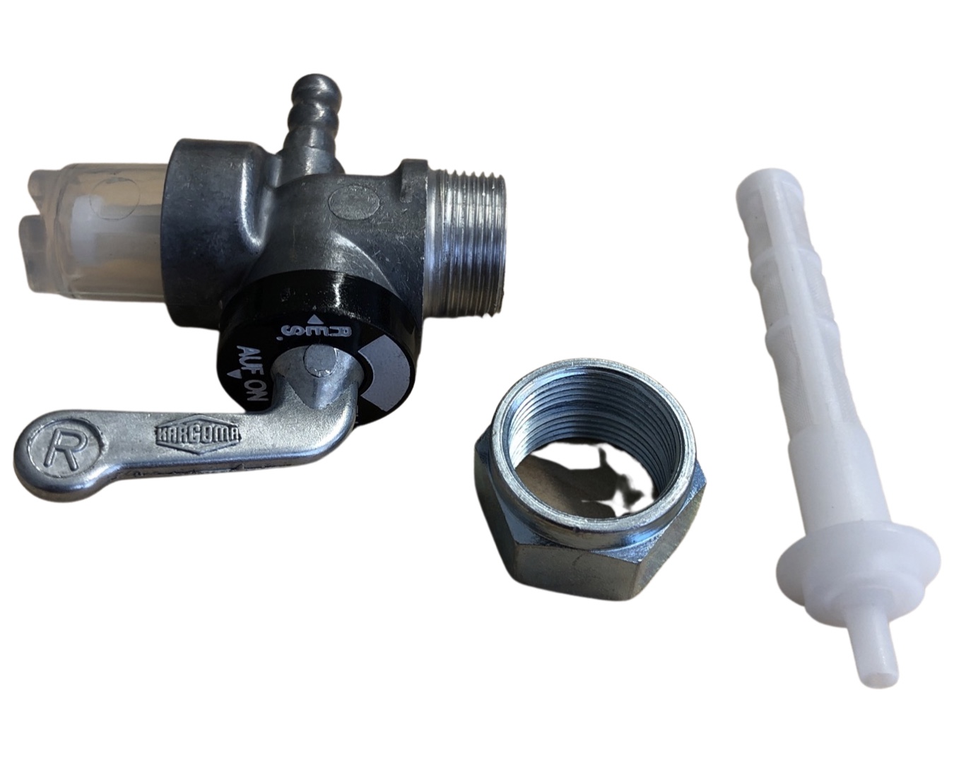 Karcoma benzinekraan M16x1 haaks voor Kreidler en Puch MV