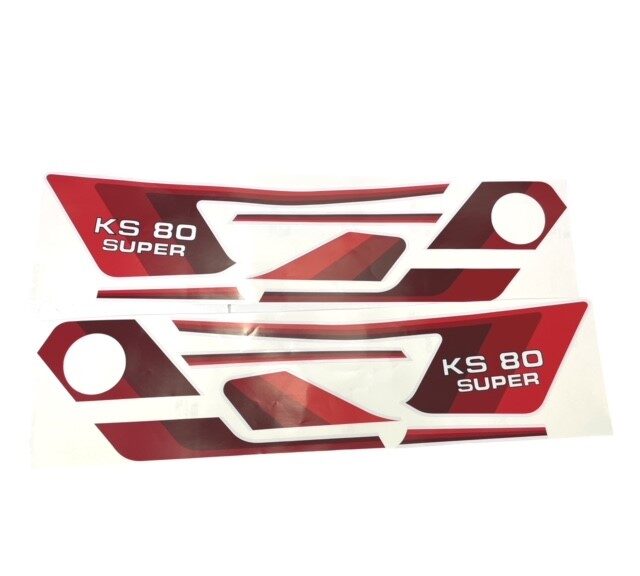 BROMFIETS KS80 Stickerset KS 80 Super rood / wit