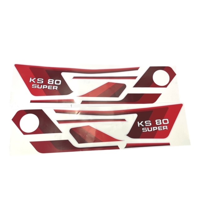 BROMFIETS KS80 Stickerset KS 80 Super rood / wit