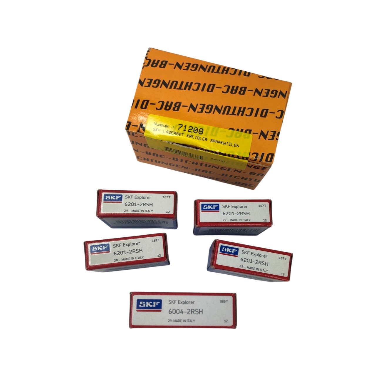 KREIDLER Lagerset voor spaakwiel SKF. 4x6201-2RSH 1x6004-2RSH LAGER WIEL
