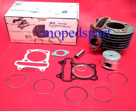 Scooter Cylinder Kolv GY6 125cc 52.4mm Aluminium 4t Maxwell