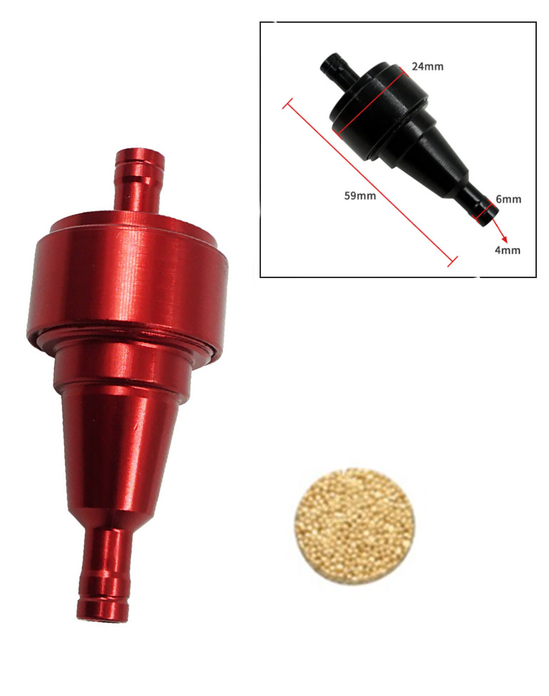 Universeel Benzinefilter 6mm Rood Cnc Universeel