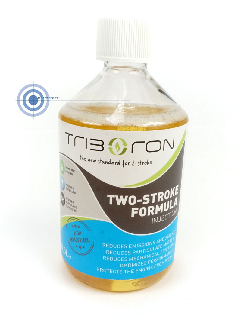Triboron 2-Takt Injection 500ml fles olievervanger voor brommer en scooter met oliepomp