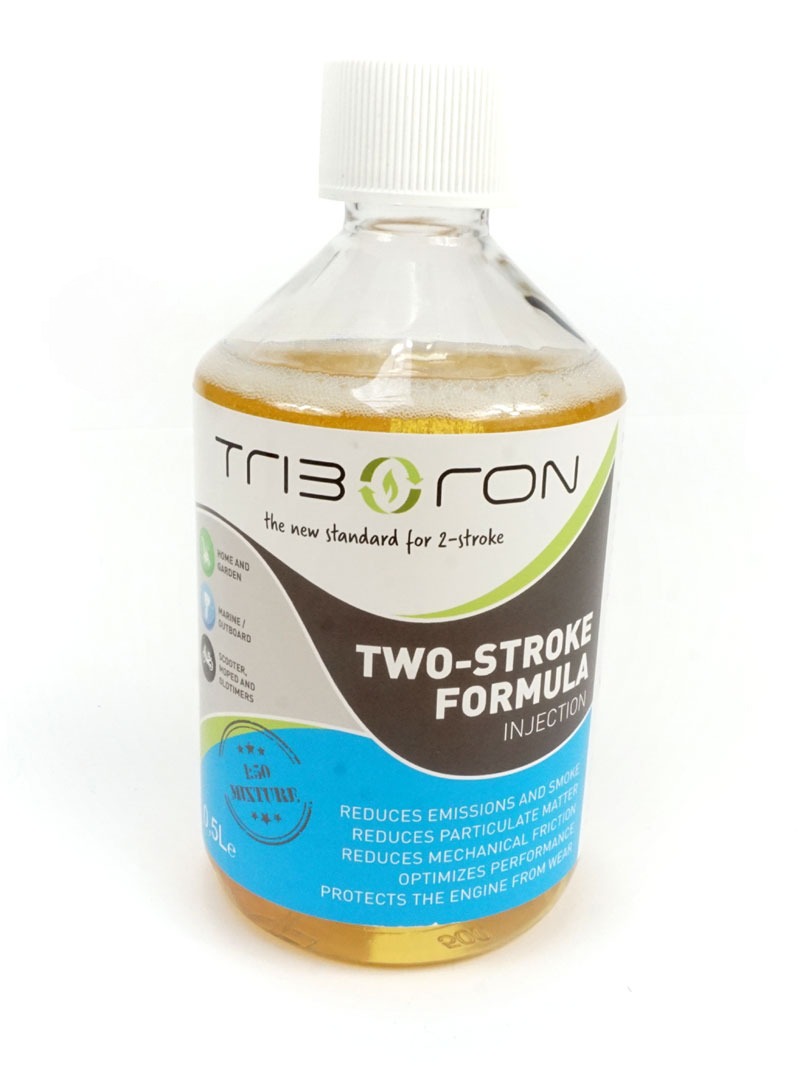 Triboron 2-Takt Injection 500ml fles olievervanger voor brommer en scooter met oliepomp