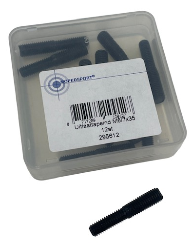 UNIVERSEEL Tapeind M6 > M7 35mm per 12 stuks verloop tapeind M6x35 M7x35 inlaat spruitstuk uitlaattapeind TOMOS / PUCH 