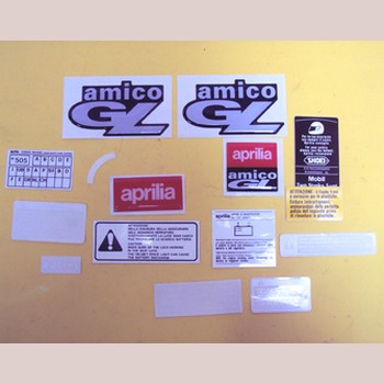 Aprilia Transferset Amico Gle Voor Zwart 8215428 Frame Delen Stickerset