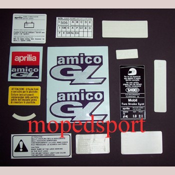Aprilia Transferset Amico Gle Voor Rood 8215550 Frame Delen Stickerset