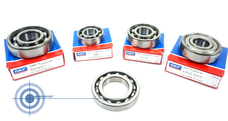 Bromfiets Ks 517 529 530 Lagerset 5 Versnellingen 5v Skf Lager 1 X 6302-z/cr 1x 6204/c3 1x 6002 1x 6203-1/c3 1x 16005/c3