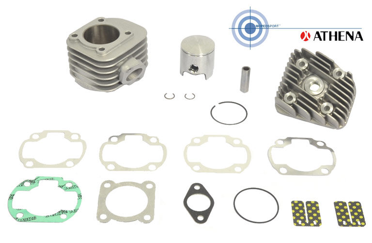 Kit de cilindro Athena de 70 cc y 47,6 mm para motores Minarelli horizontales refrigerados por aire.