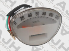 Witte kilometerteller 0-120 km/h voor Vespa vintage scooter dashboard