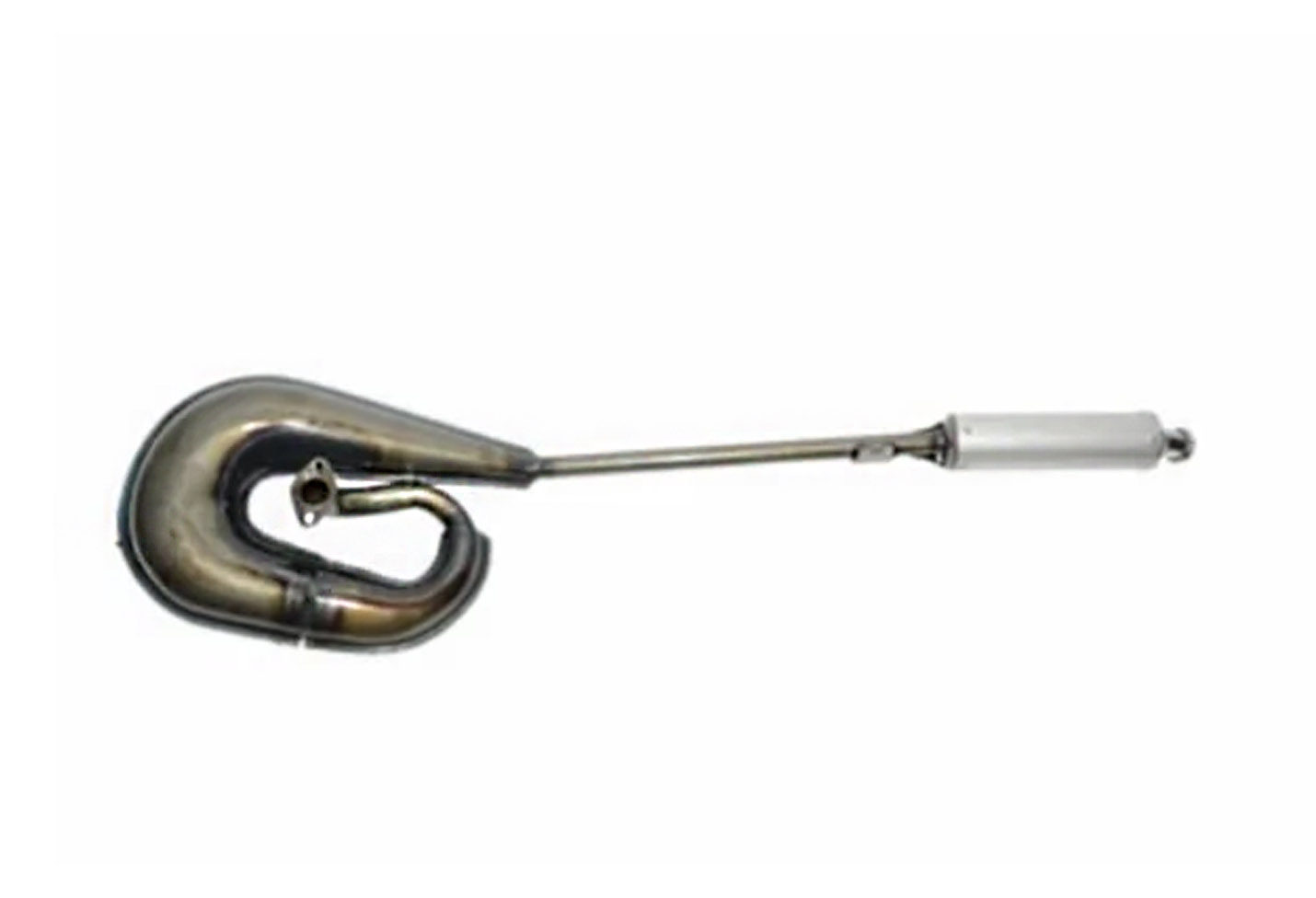 Puch Maxi uitlaat -serpent/snake - krul blank gelakt circuit